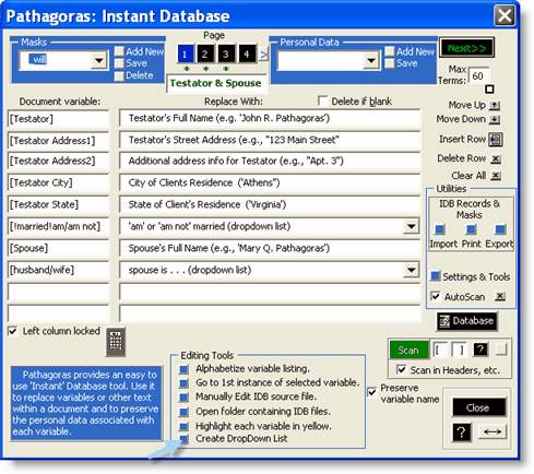 InstantDatabase Screen