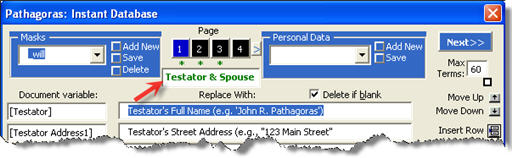 IDB screen -- title element